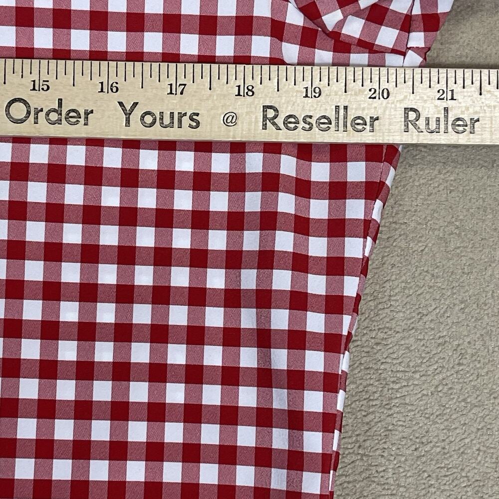 Mizzen+Main Shirt Mens S Red‎ Checkered Trim Fit Long Sleeve Stretch Button Up - Picture 4 of 11